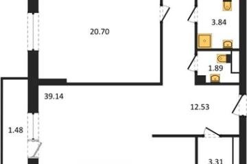 Фото №1: 2-комнатная квартира 128 м², 3/5 эт. - Динская, мкр. жилой комплекс Белые Росы, ул. Спортивная, 2Ак1