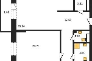 Фото №1: 2-комнатная квартира 128 м², 3/5 эт. - Динская, мкр. жилой комплекс Белые Росы, ул. Спортивная, 2Ак1