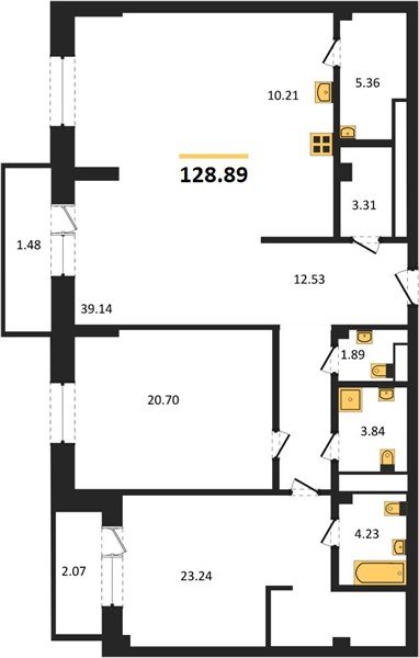 Фото №1: 2-комнатная квартира 128&nbsp;м², 3/5&nbsp;эт. - Динская, мкр. жилой комплекс Белые Росы, ул. Спортивная, 2Ак1