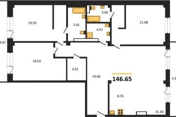 Фото №1: 3-комнатная квартира 146 м², 3/5 эт. - Динская, мкр. жилой комплекс Белые Росы, ул. Спортивная, 2Ак1