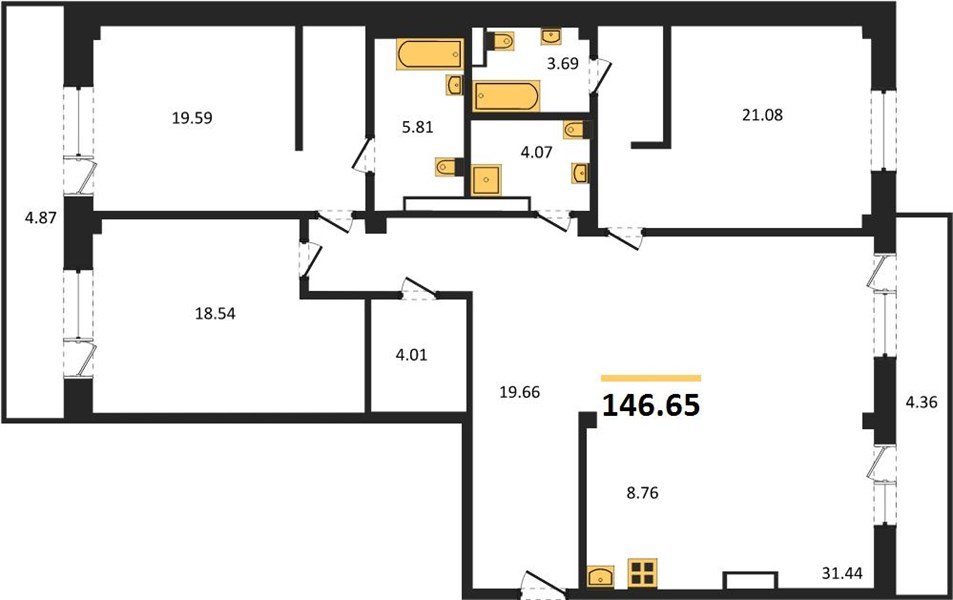 Фото №1: 3-комнатная квартира 146&nbsp;м², 3/5&nbsp;эт. - Динская, мкр. жилой комплекс Белые Росы, ул. Спортивная, 2Ак1