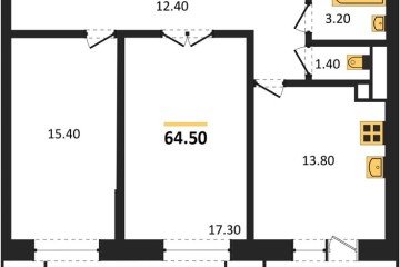 Фото №1: 2-комнатная квартира 65 м², 1/12 эт. - Краснодар, мкр. 9-й километр, ул. Ярославская, 115к2