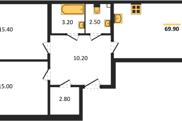 Фото №1: 2-комнатная квартира 69 м², 2/18 эт. - Краснодар, мкр. Парк Победы,