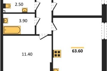 Фото №1: 2-комнатная квартира 63 м², 2/18 эт. - Краснодар, мкр. Парк Победы,