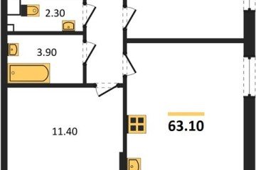 Фото №1: 2-комнатная квартира 63 м², 3/18 эт. - Краснодар, мкр. Парк Победы,
