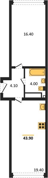 Фото №1: 1-комнатная квартира 43&nbsp;м², 15/16&nbsp;эт. - Краснодар, Прикубанский внутригородской округ, мкр. жилой комплекс Самолёт-6