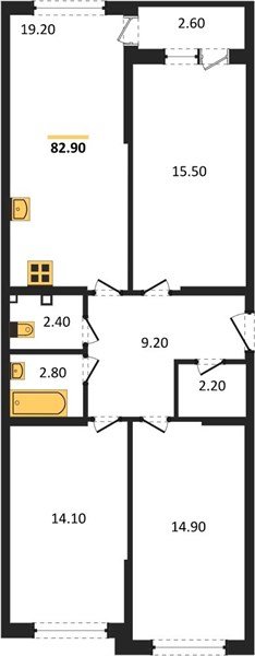 Фото №1: 3-комнатная квартира 82&nbsp;м², 2/16&nbsp;эт. - Краснодар, Прикубанский внутригородской округ, мкр. жилой комплекс Самолёт-6