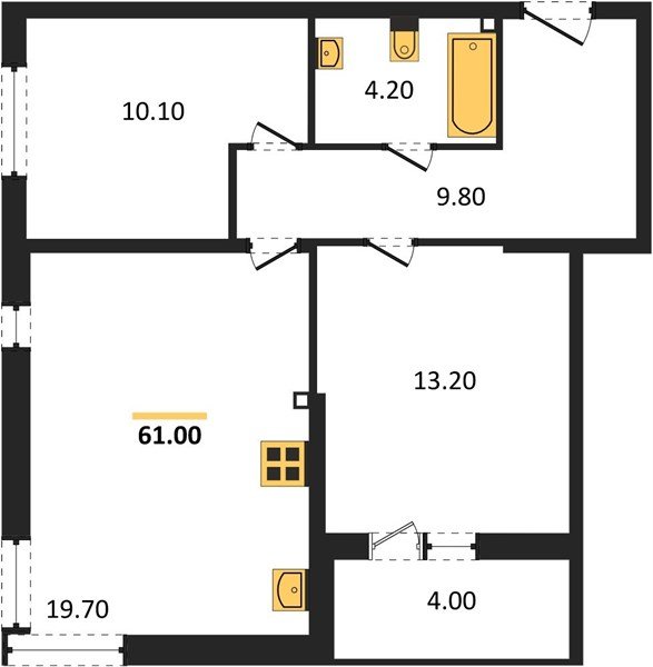 Фото №1: 2-комнатная квартира 61&nbsp;м², 1/16&nbsp;эт. - Краснодар, Прикубанский внутригородской округ, мкр. жилой комплекс Самолёт-6