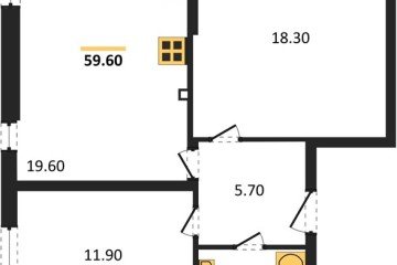 Фото №1: 2-комнатная квартира 59 м², 1/16 эт. - Краснодар, мкр. жилой комплекс Самолёт-6,