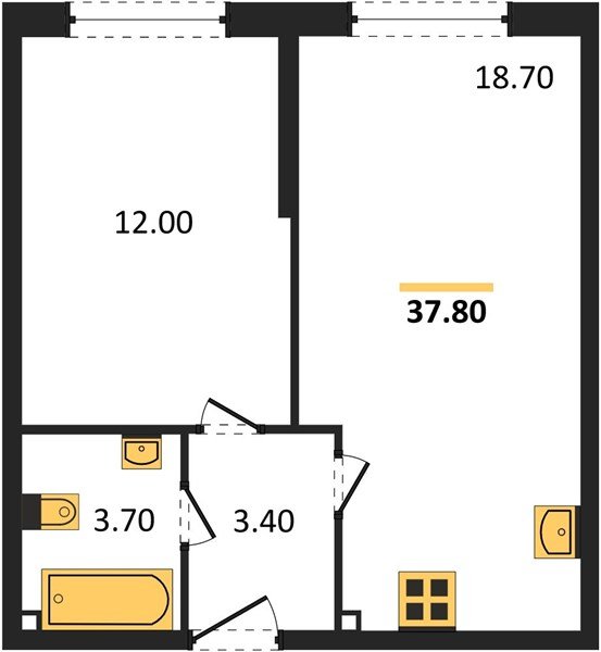 Фото №1: 1-комнатная квартира 37&nbsp;м², 1/16&nbsp;эт. - Краснодар, Прикубанский внутригородской округ, мкр. жилой комплекс Самолёт-6