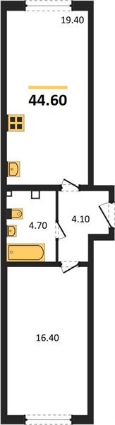 Фото №1: 1-комнатная квартира 44&nbsp;м², 1/16&nbsp;эт. - Краснодар, Прикубанский внутригородской округ, мкр. жилой комплекс Самолёт-6