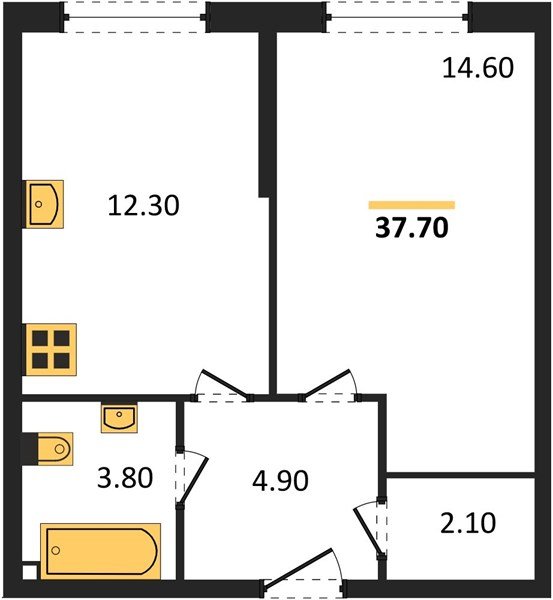 Фото №1: 1-комнатная квартира 37&nbsp;м², 1/16&nbsp;эт. - Краснодар, Прикубанский внутригородской округ, мкр. жилой комплекс Самолёт-6