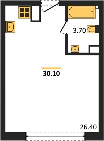 Фото №1: Студия 30&nbsp;м², 3/16&nbsp;эт. - Краснодар, Прикубанский внутригородской округ, мкр. жилой комплекс Самолёт-6