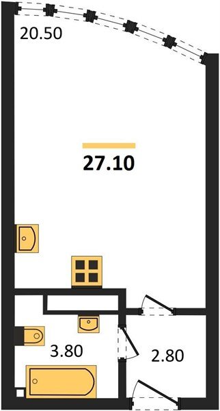 Фото №1: Студия 27&nbsp;м², 16/16&nbsp;эт. - Краснодар, Прикубанский внутригородской округ, мкр. жилой комплекс Самолёт-6
