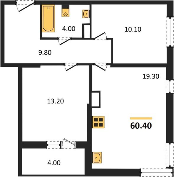 Фото №1: 2-комнатная квартира 60&nbsp;м², 13/16&nbsp;эт. - Краснодар, Прикубанский внутригородской округ, мкр. жилой комплекс Самолёт-6