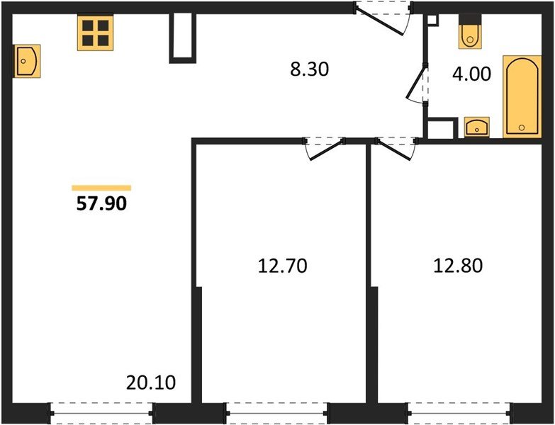 Фото №1: 2-комнатная квартира 57&nbsp;м², 5/16&nbsp;эт. - Краснодар, Прикубанский внутригородской округ, мкр. жилой комплекс Самолёт-6