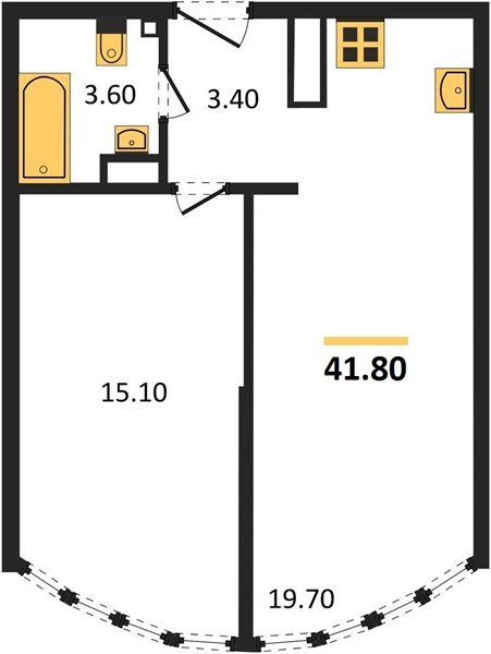 Фото №1: 1-комнатная квартира 41&nbsp;м², 16/16&nbsp;эт. - Краснодар, Прикубанский внутригородской округ, мкр. жилой комплекс Самолёт-6