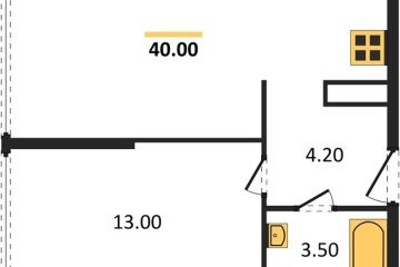 Фото №1: 1-комнатная квартира 40 м², 16/16 эт. - Краснодар, мкр. жилой комплекс Самолёт-6,