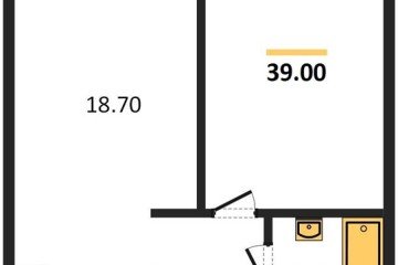 Фото №1: 1-комнатная квартира 39 м², 1/16 эт. - Краснодар, мкр. жилой комплекс Самолёт-6,