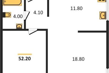 Фото №1: 2-комнатная квартира 52 м², 1/16 эт. - Краснодар, мкр. жилой комплекс Самолёт-6,