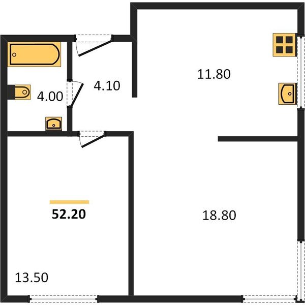 Фото №1: 2-комнатная квартира 52&nbsp;м², 1/16&nbsp;эт. - Краснодар, Прикубанский внутригородской округ, мкр. жилой комплекс Самолёт-6