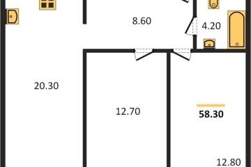 Фото №1: 2-комнатная квартира 58 м², 1/16 эт. - Краснодар, мкр. жилой комплекс Самолёт-6,