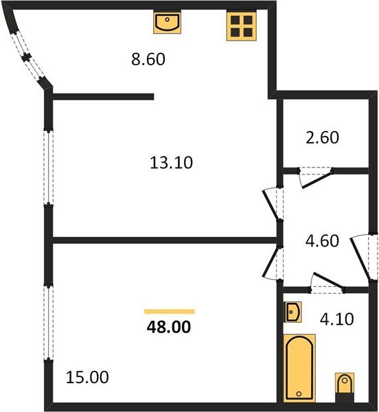 Фото №1: 2-комнатная квартира 48&nbsp;м², 1/16&nbsp;эт. - Краснодар, Прикубанский внутригородской округ, мкр. жилой комплекс Самолёт-6