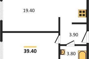 Фото №1: 1-комнатная квартира 39 м², 1/16 эт. - Краснодар, мкр. жилой комплекс Самолёт-6,