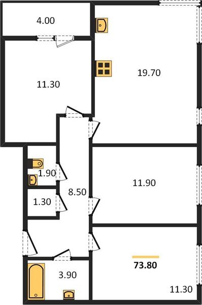 Фото №1: 3-комнатная квартира 73&nbsp;м², 1/16&nbsp;эт. - Краснодар, Прикубанский внутригородской округ, мкр. жилой комплекс Самолёт-6
