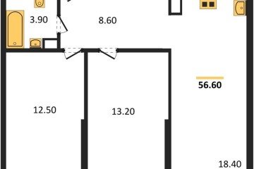 Фото №1: 2-комнатная квартира 56 м², 3/16 эт. - Краснодар, мкр. жилой комплекс Самолёт-6,
