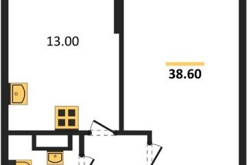 Фото №1: 1-комнатная квартира 38 м², 7/16 эт. - Краснодар, мкр. жилой комплекс Самолёт-6,
