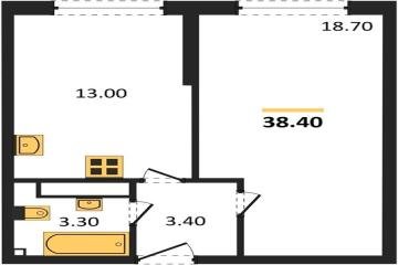 Фото №1: 1-комнатная квартира 38 м², 10/16 эт. - Краснодар, мкр. жилой комплекс Самолёт-6,