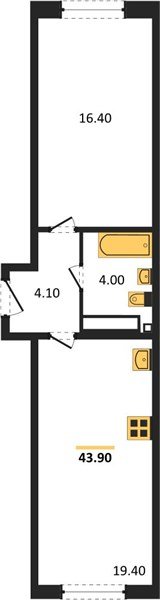 Фото №1: 1-комнатная квартира 43&nbsp;м², 14/16&nbsp;эт. - Краснодар, Прикубанский внутригородской округ, мкр. жилой комплекс Самолёт-6