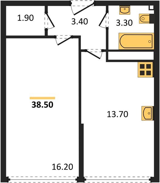 Фото №1: 1-комнатная квартира 38&nbsp;м², 16/16&nbsp;эт. - Краснодар, Прикубанский внутригородской округ, мкр. жилой комплекс Самолёт-6
