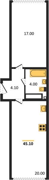 Фото №1: 1-комнатная квартира 45&nbsp;м², 16/16&nbsp;эт. - Краснодар, Прикубанский внутригородской округ, мкр. жилой комплекс Самолёт-6