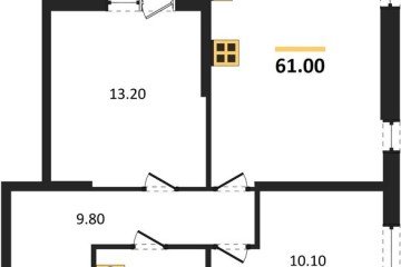 Фото №1: 2-комнатная квартира 61 м², 2/16 эт. - Краснодар, мкр. жилой комплекс Самолёт-6,