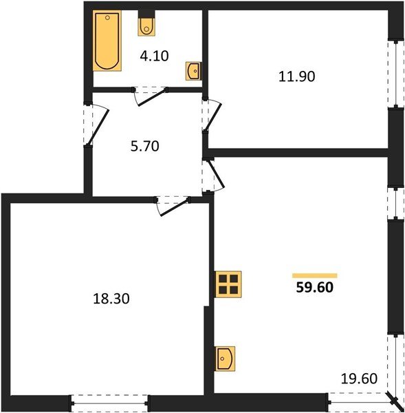 Фото №1: 2-комнатная квартира 59&nbsp;м², 2/16&nbsp;эт. - Краснодар, Прикубанский внутригородской округ, мкр. жилой комплекс Самолёт-6