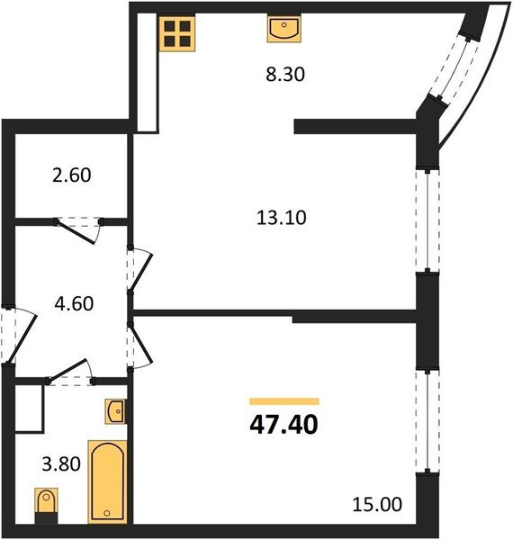 Фото №1: 2-комнатная квартира 47&nbsp;м², 14/16&nbsp;эт. - Краснодар, Прикубанский внутригородской округ, мкр. жилой комплекс Самолёт-6