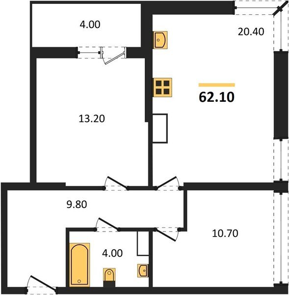 Фото №1: 2-комнатная квартира 62&nbsp;м², 16/16&nbsp;эт. - Краснодар, Прикубанский внутригородской округ, мкр. жилой комплекс Самолёт-6