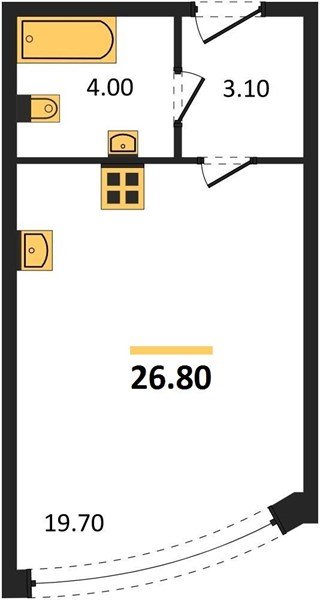 Фото №1: Студия 26&nbsp;м², 2/16&nbsp;эт. - Краснодар, Прикубанский внутригородской округ, мкр. жилой комплекс Самолёт-6
