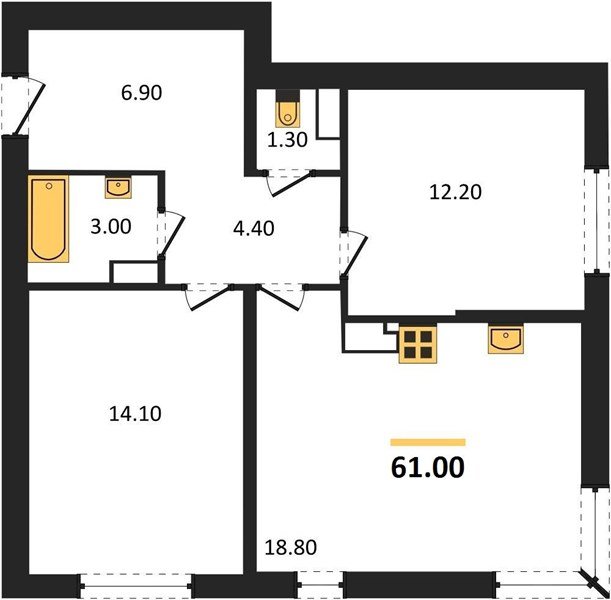 Фото №1: 2-комнатная квартира 60&nbsp;м², 13/16&nbsp;эт. - Краснодар, Прикубанский внутригородской округ, мкр. жилой комплекс Самолёт-6