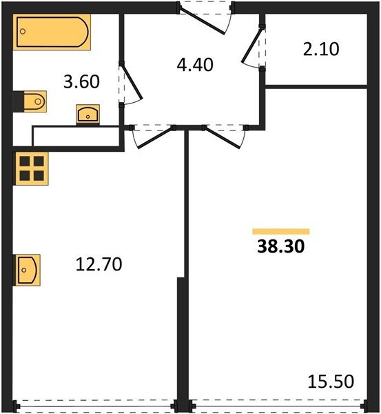 Фото №1: 1-комнатная квартира 38&nbsp;м², 16/16&nbsp;эт. - Краснодар, Прикубанский внутригородской округ, мкр. жилой комплекс Самолёт-6