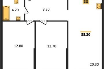 Фото №1: 2-комнатная квартира 58 м², 2/16 эт. - Краснодар, мкр. жилой комплекс Самолёт-6,