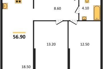 Фото №1: 2-комнатная квартира 56 м², 2/16 эт. - Краснодар, мкр. жилой комплекс Самолёт-6,