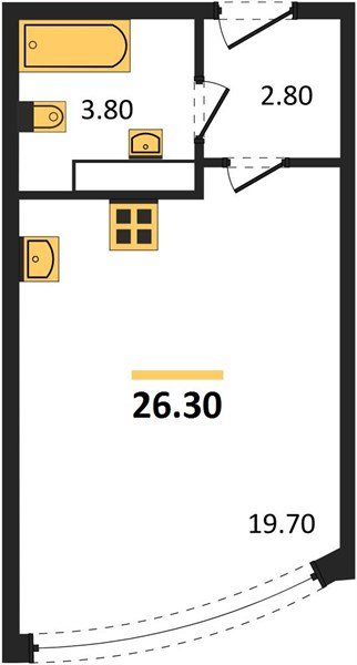 Фото №1: Студия 26&nbsp;м², 15/16&nbsp;эт. - Краснодар, Прикубанский внутригородской округ, мкр. жилой комплекс Самолёт-6