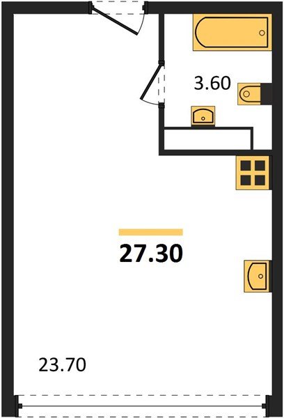 Фото №1: Студия 27&nbsp;м², 15/16&nbsp;эт. - Краснодар, Прикубанский внутригородской округ, мкр. жилой комплекс Самолёт-6