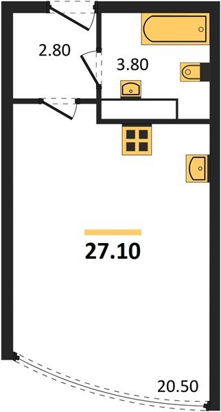 Фото №1: Студия 27&nbsp;м², 16/16&nbsp;эт. - Краснодар, Прикубанский внутригородской округ, мкр. жилой комплекс Самолёт-6