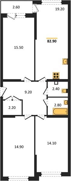 Фото №1: 3-комнатная квартира 82&nbsp;м², 2/16&nbsp;эт. - Краснодар, Прикубанский внутригородской округ, мкр. жилой комплекс Самолёт-6