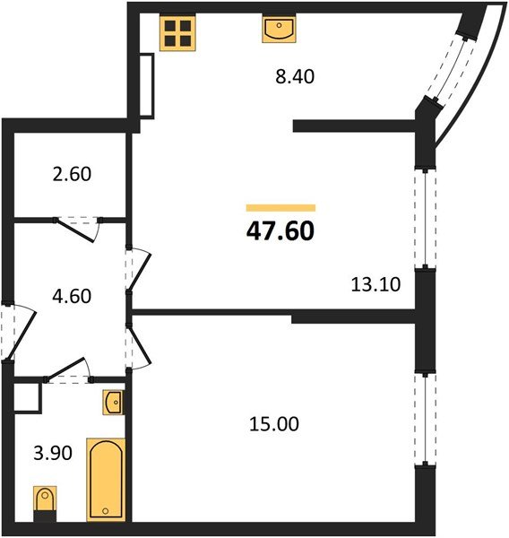 Фото №1: 2-комнатная квартира 47&nbsp;м², 7/16&nbsp;эт. - Краснодар, Прикубанский внутригородской округ, мкр. жилой комплекс Самолёт-6