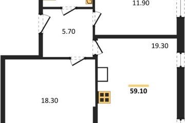 Фото №1: 2-комнатная квартира 59 м², 7/16 эт. - Краснодар, мкр. жилой комплекс Самолёт-6,